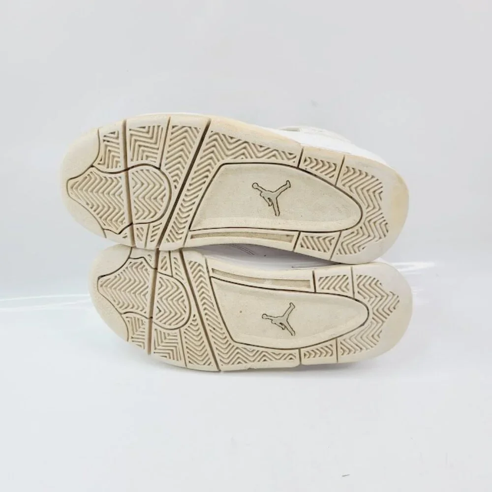 Jordan‎ Boy's White 4 Retro BG 408452-100 Low-Top Casual Sneaker Size 5Y